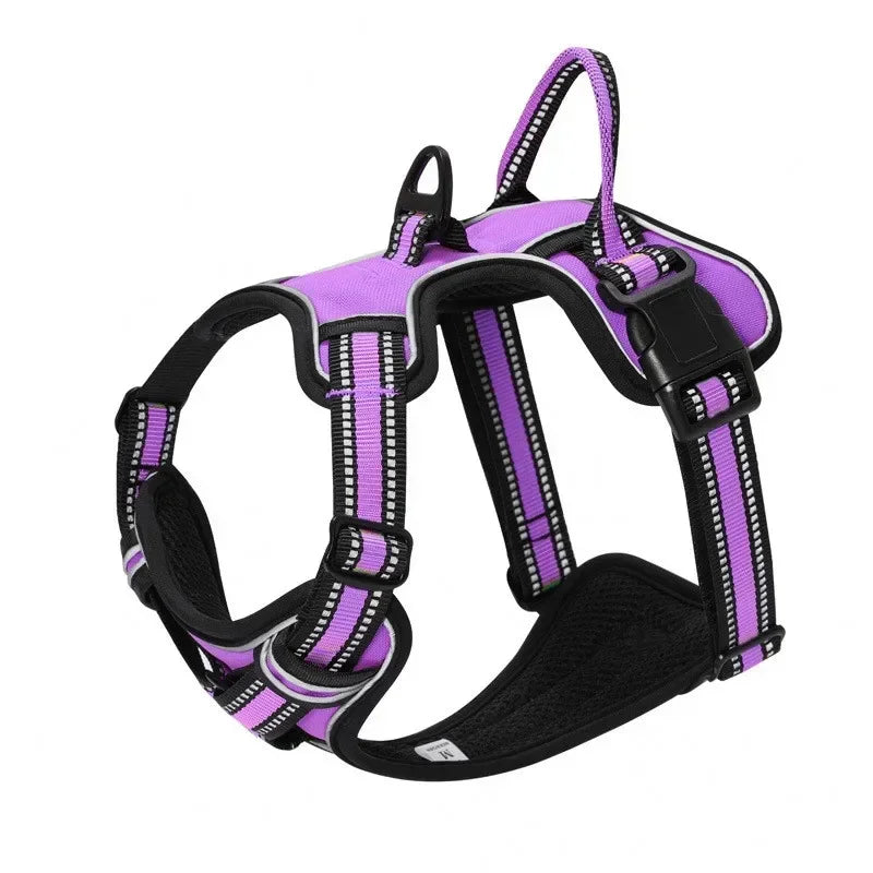 Adjustable Reflective Dog Harness – No-Pull, Breathable Pet Vest for Small to Large Dogs