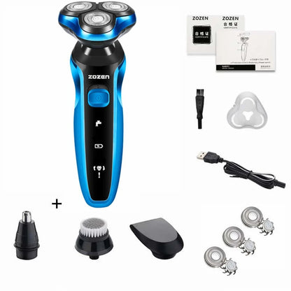ZOZEN Electric Shaver – Rechargeable Waterproof Razor for Wet & Dry Beard & Body Hair Trimming