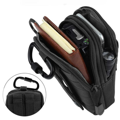 Tactical Universal Cell Phone Holster – Molle Hip Waist Pack with Zipper for Men & Women