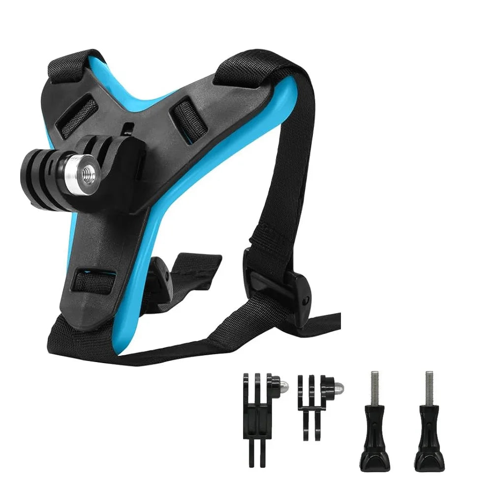 Helmet Strap Mount for GoPro Hero 12/11/10/9/8/7/6/5/4 – Full Face Motorcycle Chin Mount for Action Cameras & Yi Sports Cams