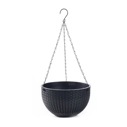 Honeycomb Hanging Planter – Imitation Rattan Plastic Hanging Basket with Chain