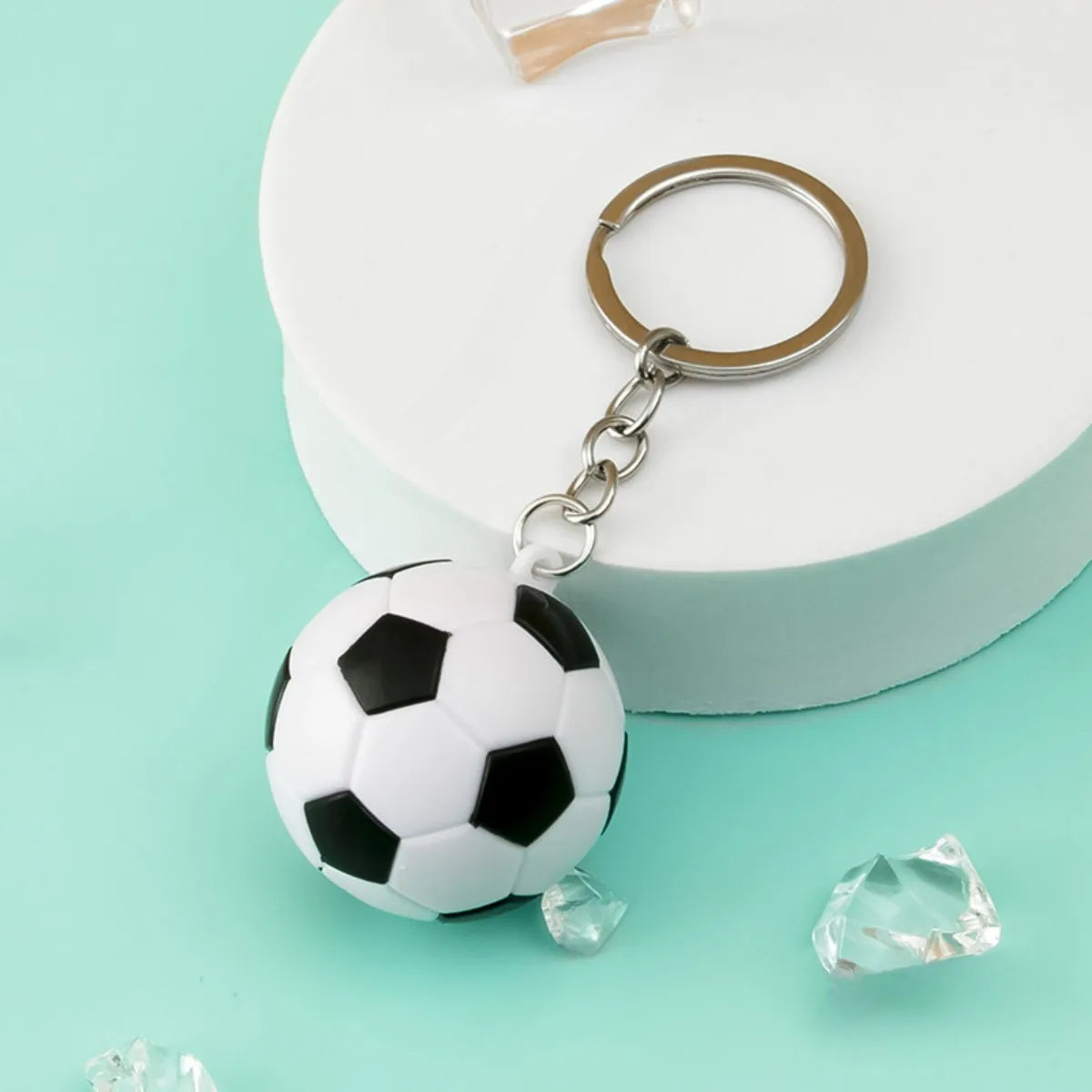 European Football Resin Keychain – Sports Fan Souvenir Pendant for Soccer & Tennis