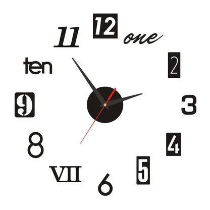 2022 New 3D Roman Numeral Acrylic Mirror Wall Clock Sticker – Fashion DIY Quartz Clock for Home & Living Room Decoration