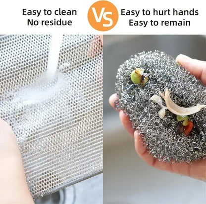 Steel Wire Dishwashing Cloth – Non-Stick Oil Scrubbing Rags for Kitchen Cleaning