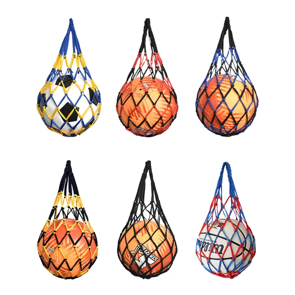 Net Soccer Volleyball Drawstring Ball Bag – Nylon Mesh Storage for Football & Sports Equipment