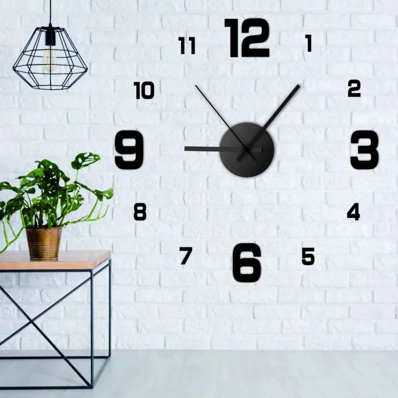 Frameless DIY Wall Clock – Modern Acrylic Silent Timepiece for Living Room, Bedroom & Office Décor