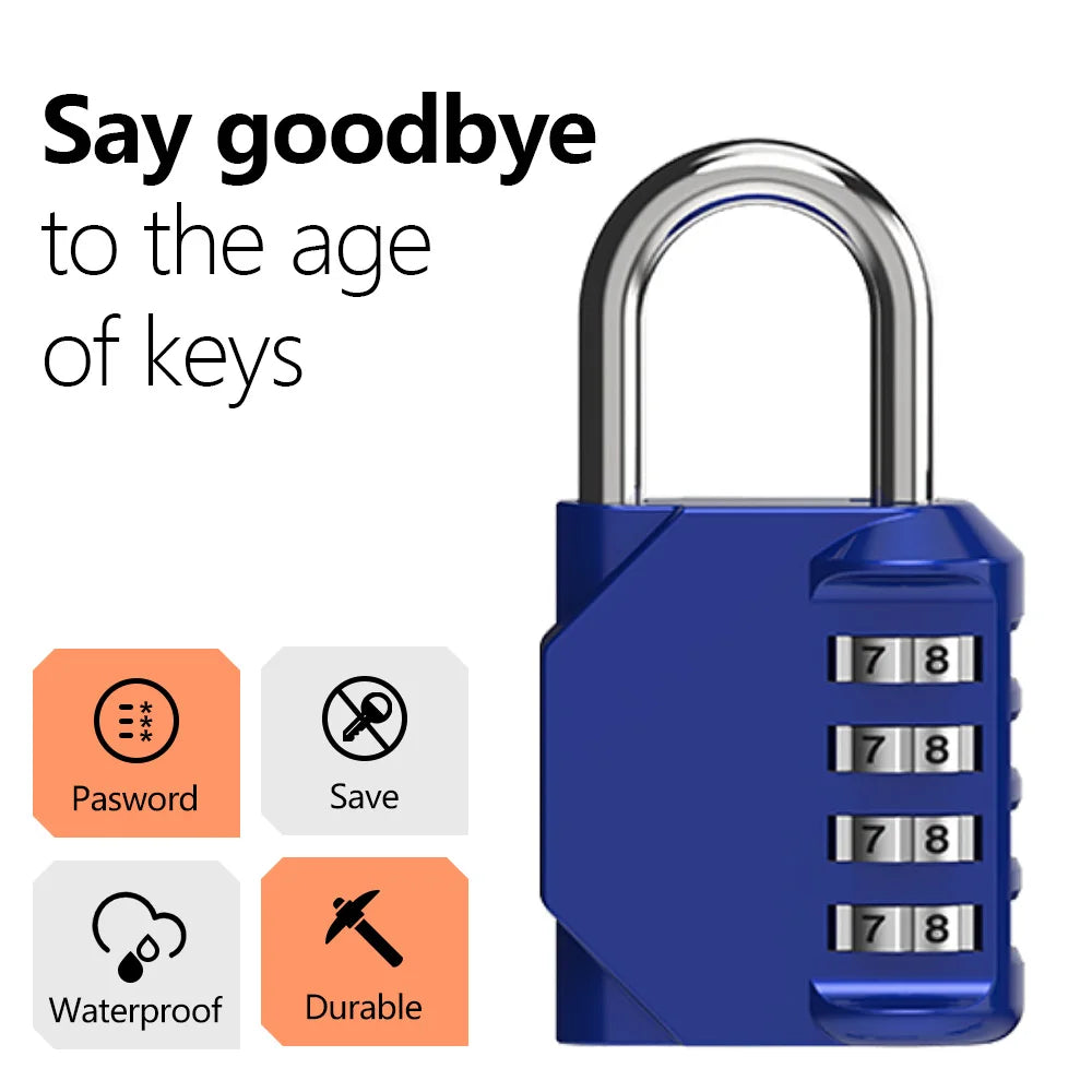Travel Padlock Anti-theft Backpack Small Padlock Resettable 3/4 Digit Combination Suitcase Password Code Lock Luggage Padlock
