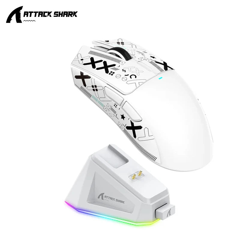 Attack Shark X11 PAW3311 Wireless Bluetooth Mouse, 2.4G 400IPS RGB PC Gaming Mouse