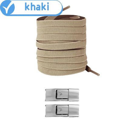 No Tie Press Lock Shoelaces – 8MM Elastic Flat Shoe Laces for Sneakers, Kids & Adults