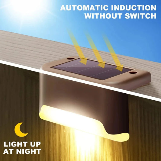 Solar Deck Lights 1-6 Pack – Outdoor Waterproof LED Step Lights for Stairs, Railing, Fence, Yard & Patio Pathway