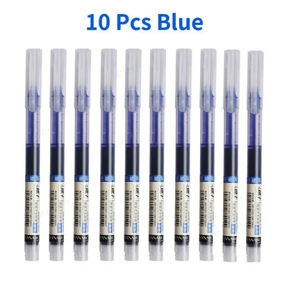 10Pcs Needle-Type Gel Pens – 0.5mm Liquid Ballpoint Pens for School, Office & Creative Writing