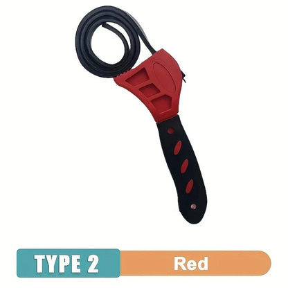6-inch Belt Wrench Oil Filter Puller – Adjustable Strap Spanner for Auto & Maintenance