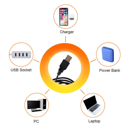 USB Sunset Lamp LED Rainbow Neon Night Light – Adjustable 13-Mode USB Projector for Bedroom & Photography Decor