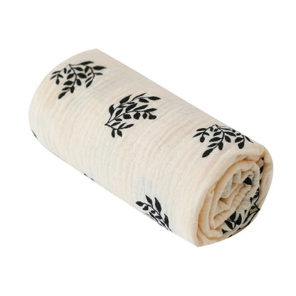 Cotton Muslin Baby Swaddle Blanket – Solid & Floral Print Crinkle Fabric for Newborns and Toddlers