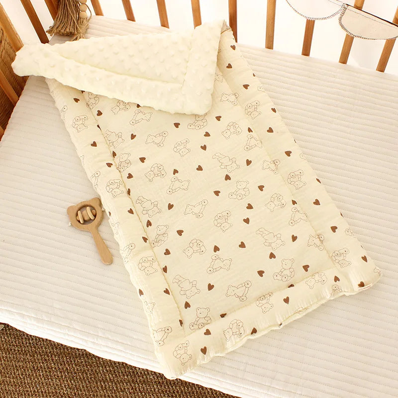 Double-Sided Baby Crib Mattress Pad – Thick Cotton Toddler Bed Cushion for Cradle & Stroller