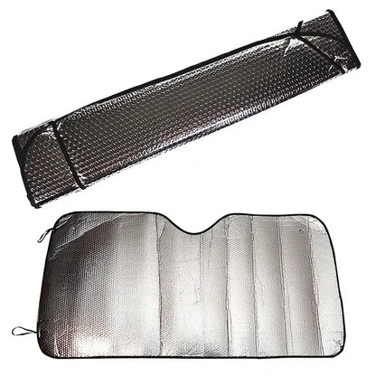 Car Front Window Sunshade – UV Protection Windshield Visor with Heat Reflective Foil