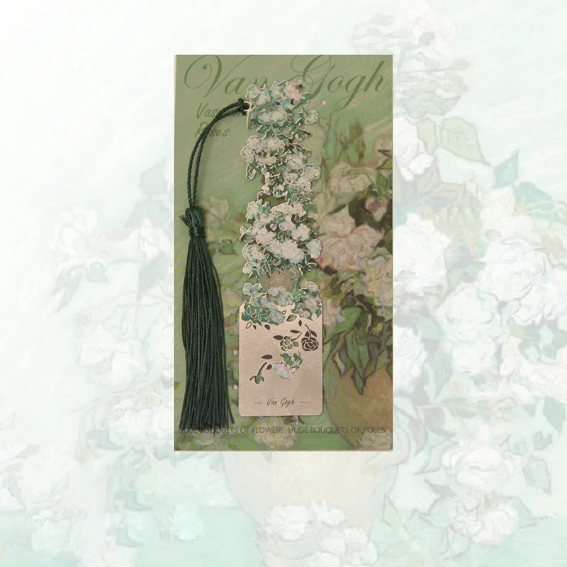 Aesthetic Floral Metal Bookmark – Hollow Brass Book Page Clip for Students & Readers