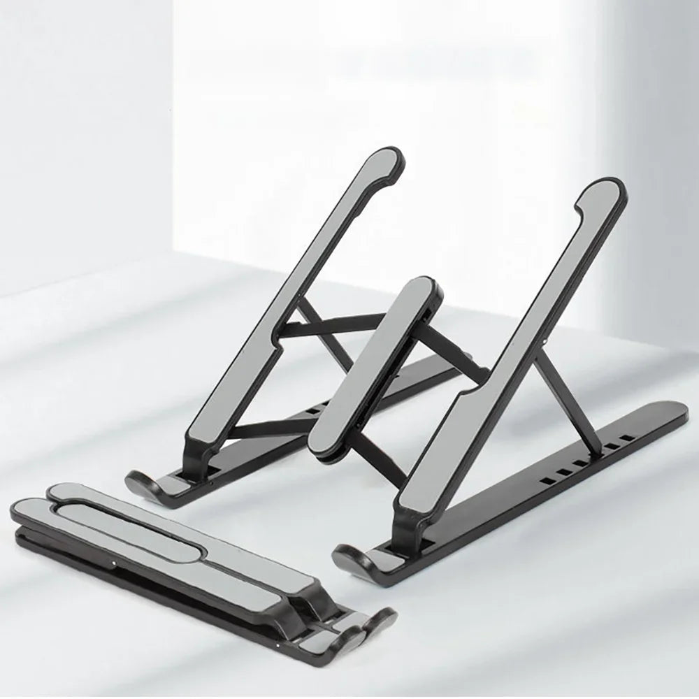 Foldable Adjustable Laptop Stand – Portable Aluminum Alloy & ABS Notebook Holder for MacBook, Laptop, PC