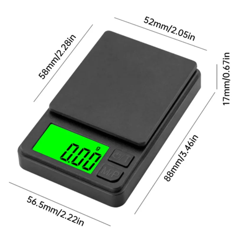 Precision Pocket Digital Scale – 1000g x 0.1g Mini Jewelry & Food Gram Scale with Backlit LCD