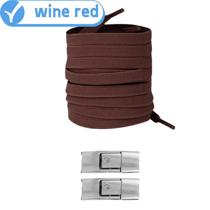 No Tie Press Lock Shoelaces – 8MM Elastic Flat Shoe Laces for Sneakers, Kids & Adults