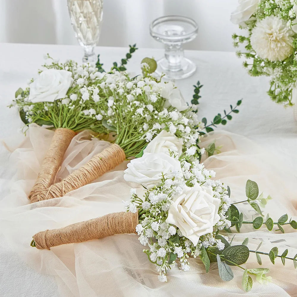 10/15Pcs Artificial Baby Breath Flowers – Fake Gypsophila for Wedding Party, Home Decoration & DIY Bouquets