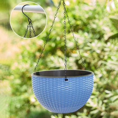 Honeycomb Hanging Planter – Imitation Rattan Plastic Hanging Basket with Chain