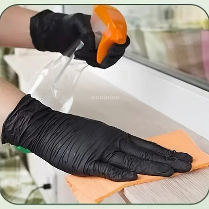Disposable Black Nitrile Gloves – Latex-Free PVC Gloves for Cleaning, Gardening & Pet Care (10–100pcs)