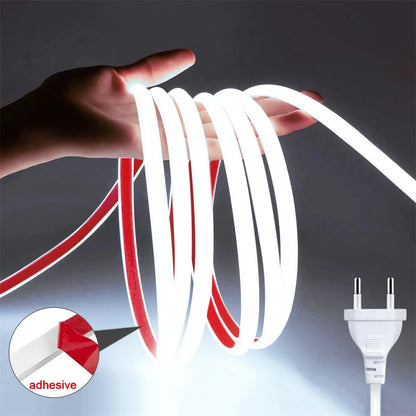 220V High Brightness COB LED Strip Lights IP65 Waterproof Flexible Ribbon for Indoor & Outdoor Garden Lighting