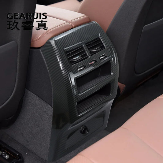 Car Carbon fiber Rear Air Conditioning Vent Outlet decoration Cover Sticker For BMW X5 G05 X6 G06 2019-2022 Interior Accessories