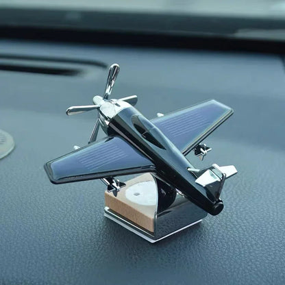 Solar-Powered Rotating Airplane Ornament – Dashboard Car Decoration & Desktop Display