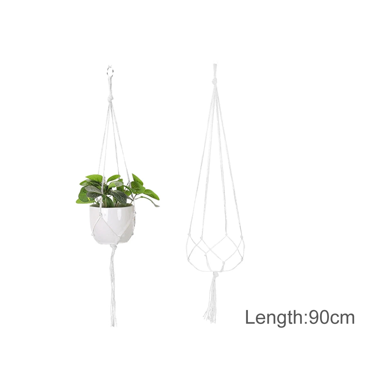 Handmade Macrame Plant Hanger – Cotton Hanging Flower Pot Holder for Indoor & Outdoor Decor