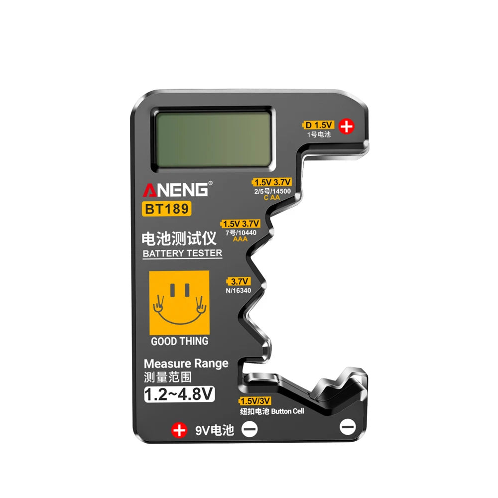 ANENG BT189 Battery Tester 9V AAAAA Button Cell Universal Household LCD Digital Display Battery Tester Power Bank Detector