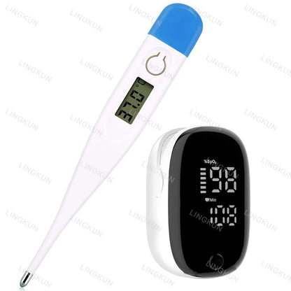 Digital Household Thermometer & Pulse Oximeter – Medical Ear Thermometer for Babies and Adults, Fever & Pulse Monitoring