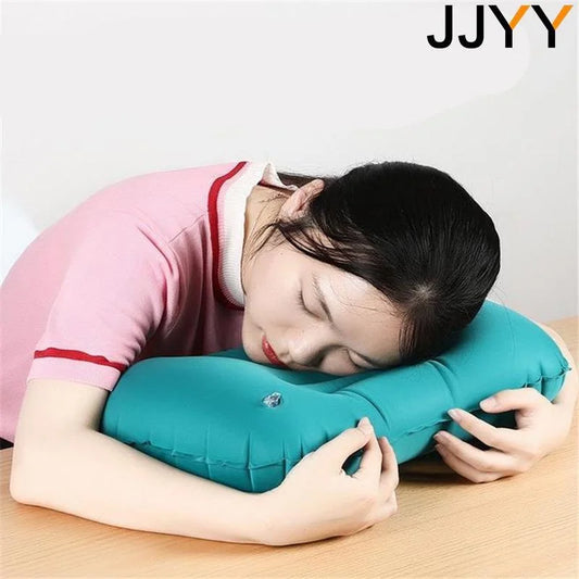 Inflatable Travel Neck Pillow – Portable Press-Type Airplane Pillow for Comfortable Sleep