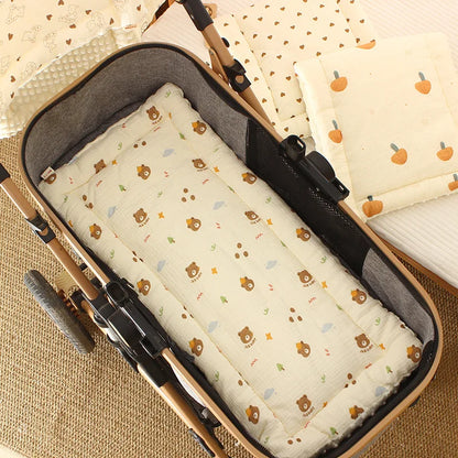 Double-Sided Baby Crib Mattress Pad – Thick Cotton Toddler Bed Cushion for Cradle & Stroller