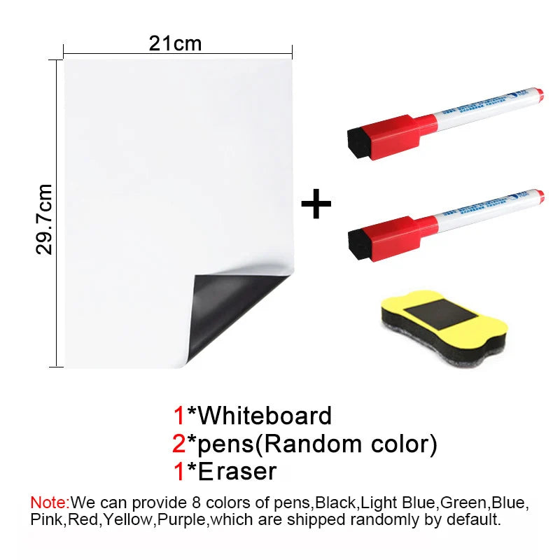 A4 Magnetic Dry Erase Board – Flexible Fridge Whiteboard Sheet for Kitchen Memo & Grocery List