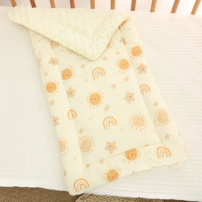 Double-Sided Baby Crib Mattress Pad – Thick Cotton Toddler Bed Cushion for Cradle & Stroller