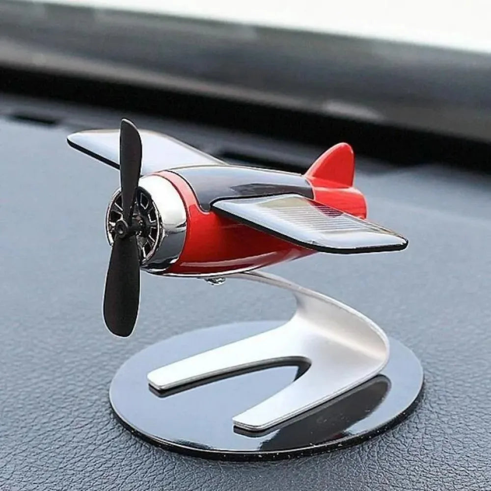 Solar-Powered Airplane Ornament – Creative Car Dashboard & Desktop Gift for Men and Car Enthusiasts