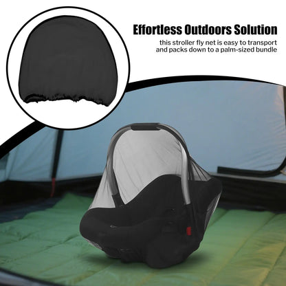 Baby Stroller Fly Net Toddler Stroller Fly Net Cover Fine Mesh Elastic Barrier with Storage Bag for Cradles Bassinets Car Seats