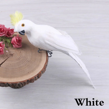 Handmade Simulation Parrot 25/35cm Creative Feather Lawn Figurine Ornament Animal Bird Garden Bird Prop Decoration Miniature