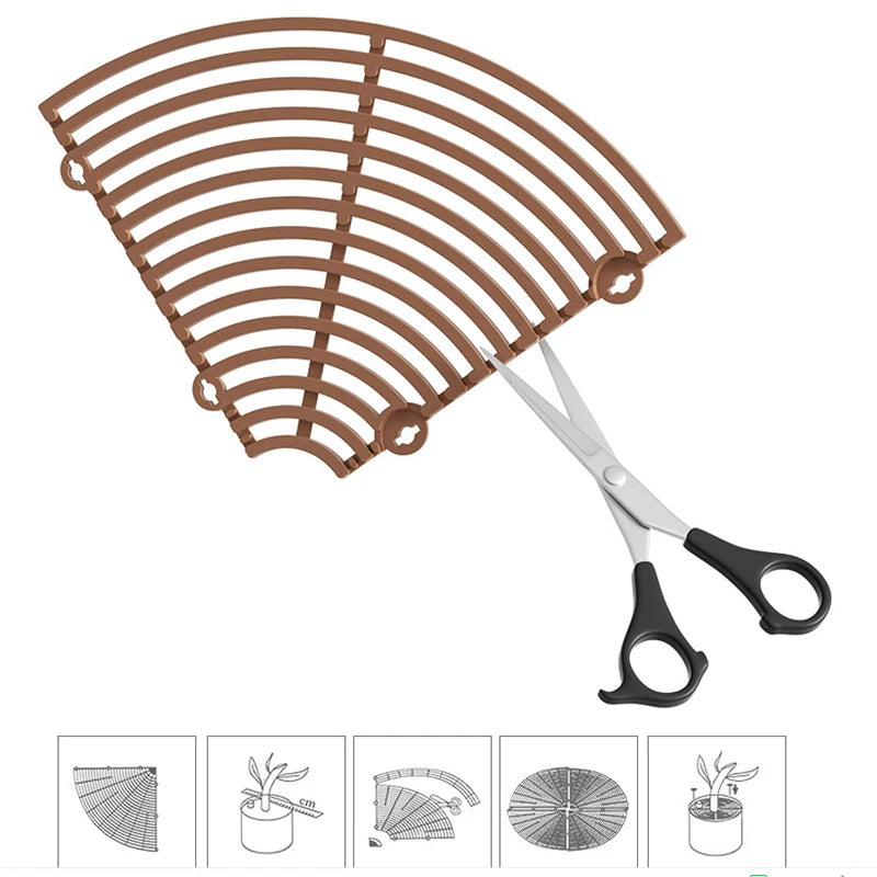 Plant Pot Soil Guard Grid – Plastic Cover with Nails to Prevent Pets & Soil Spillage