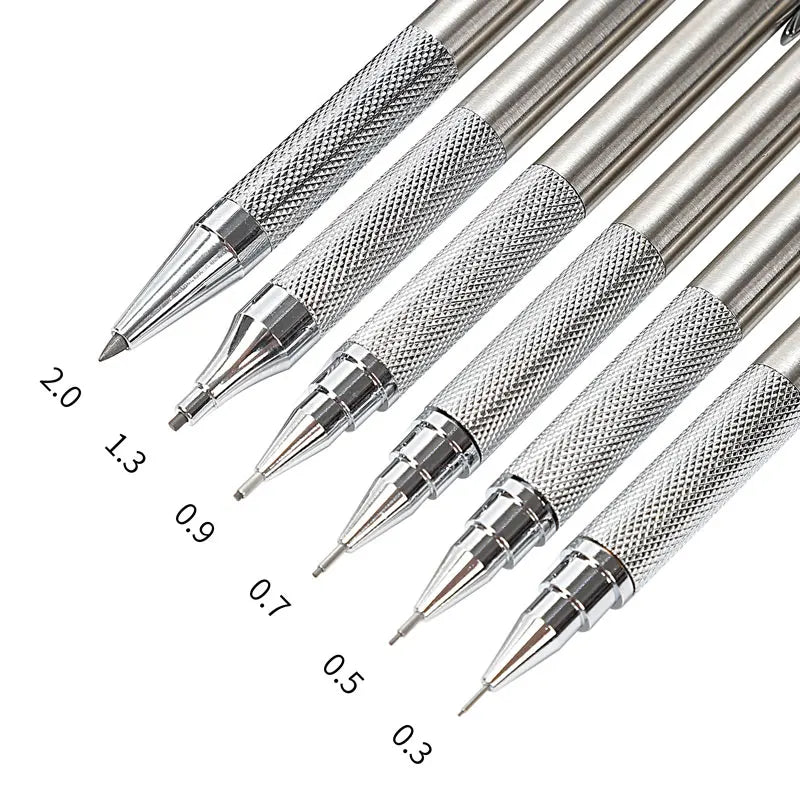 Mechanical Pencil Set 0.3–2.0mm – Full Metal Drawing & Writing Pencils with Leads for School & Office