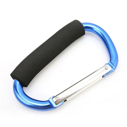 Large Carabiner Stroller Hook Organizer – Aluminum D-Ring Clip for Bags & Purses
