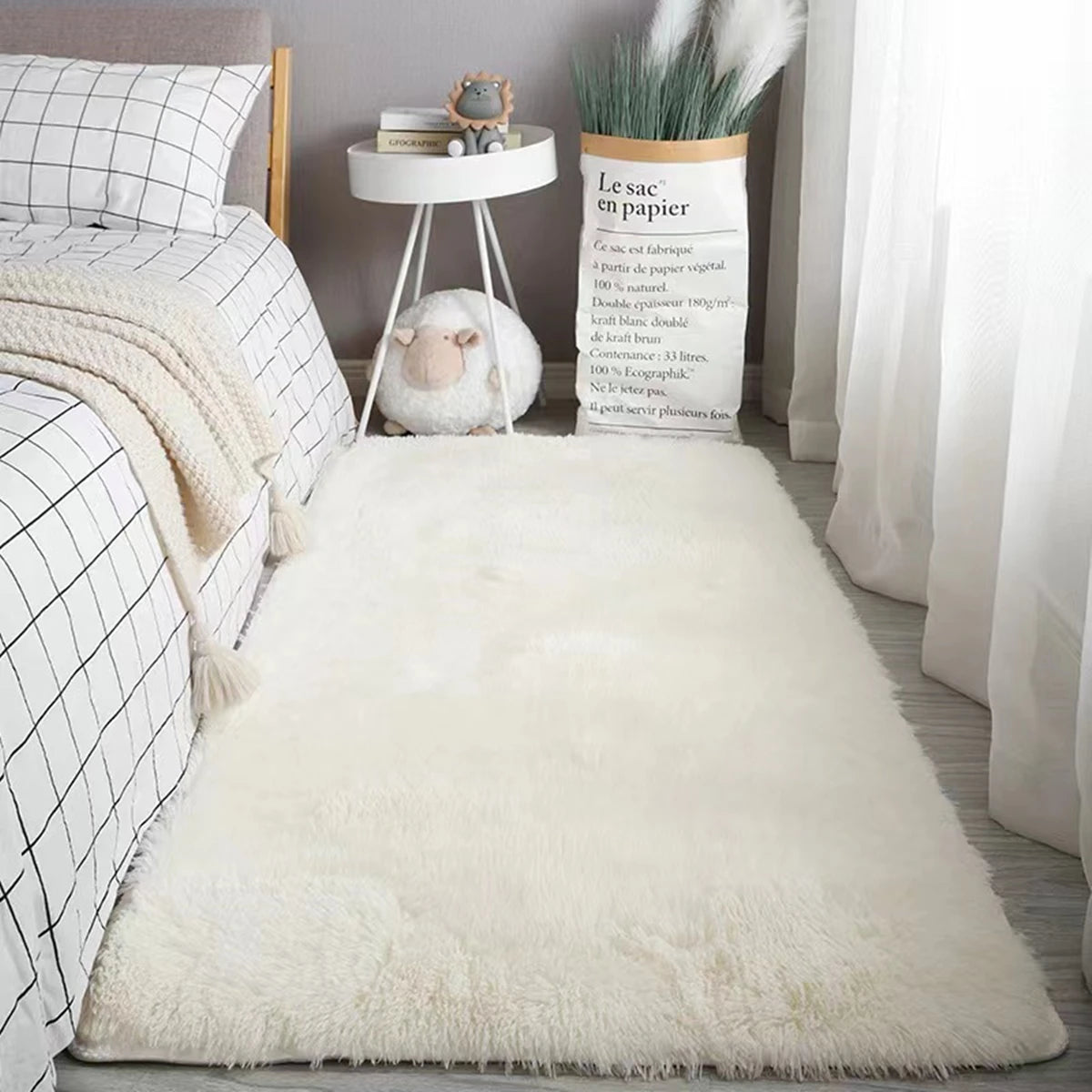 Soft Fluffy Area Rugs – Non-Slip Tie-Dyed Plush Shaggy Carpet for Bedroom & Living Room