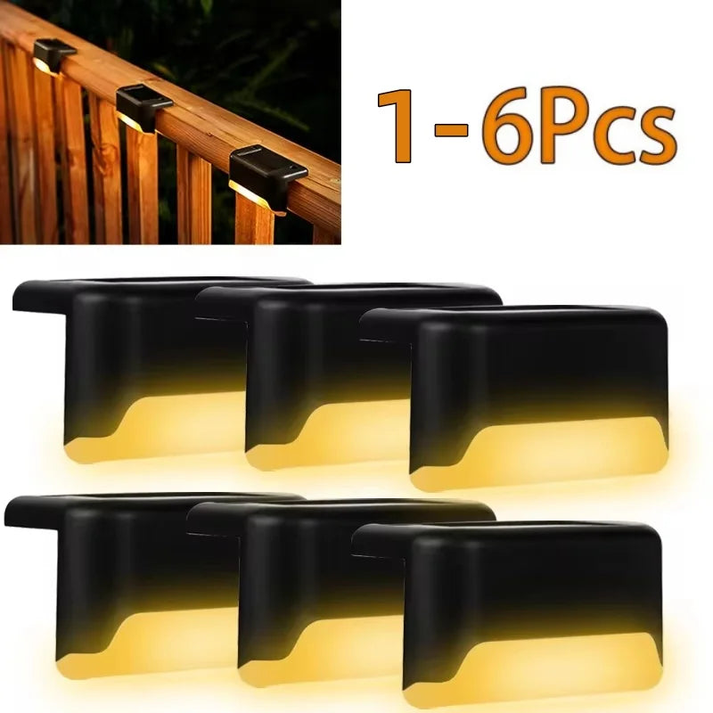 Solar Deck Lights 1-6 Pack – Outdoor Waterproof LED Step Lights for Stairs, Railing, Fence, Yard & Patio Pathway
