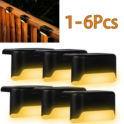 Solar Deck Lights 1-6 Pack – Outdoor Waterproof LED Step Lights for Stairs, Railing, Fence, Yard & Patio Pathway