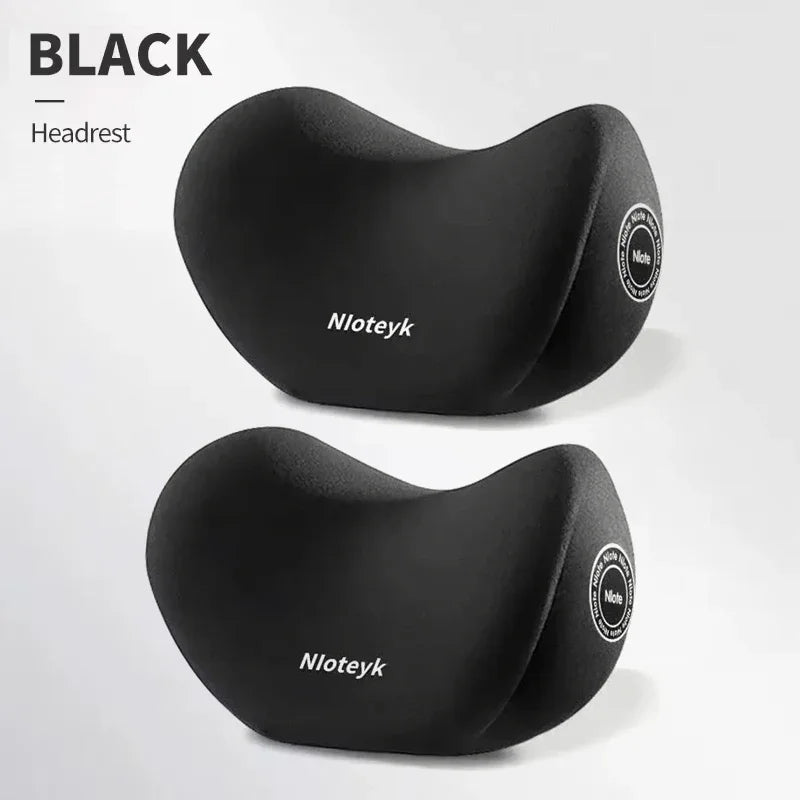 Car Memory Foam Neck Pillow & Lumbar Cushion – Ergonomic Backrest Support for Driving & Office