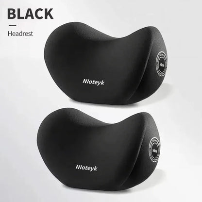 Car Memory Foam Neck Pillow & Lumbar Cushion – Ergonomic Backrest Support for Driving & Office