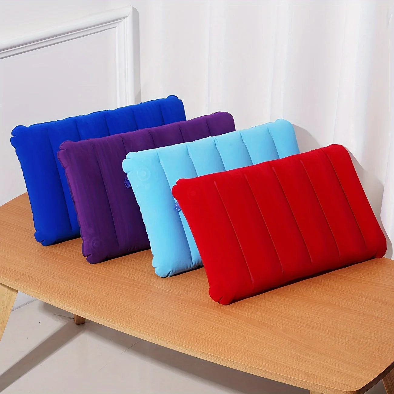 Inflatable Travel Pillow – Portable Square Neck Cushion for Outdoor Camping, Airplanes & Business Travel