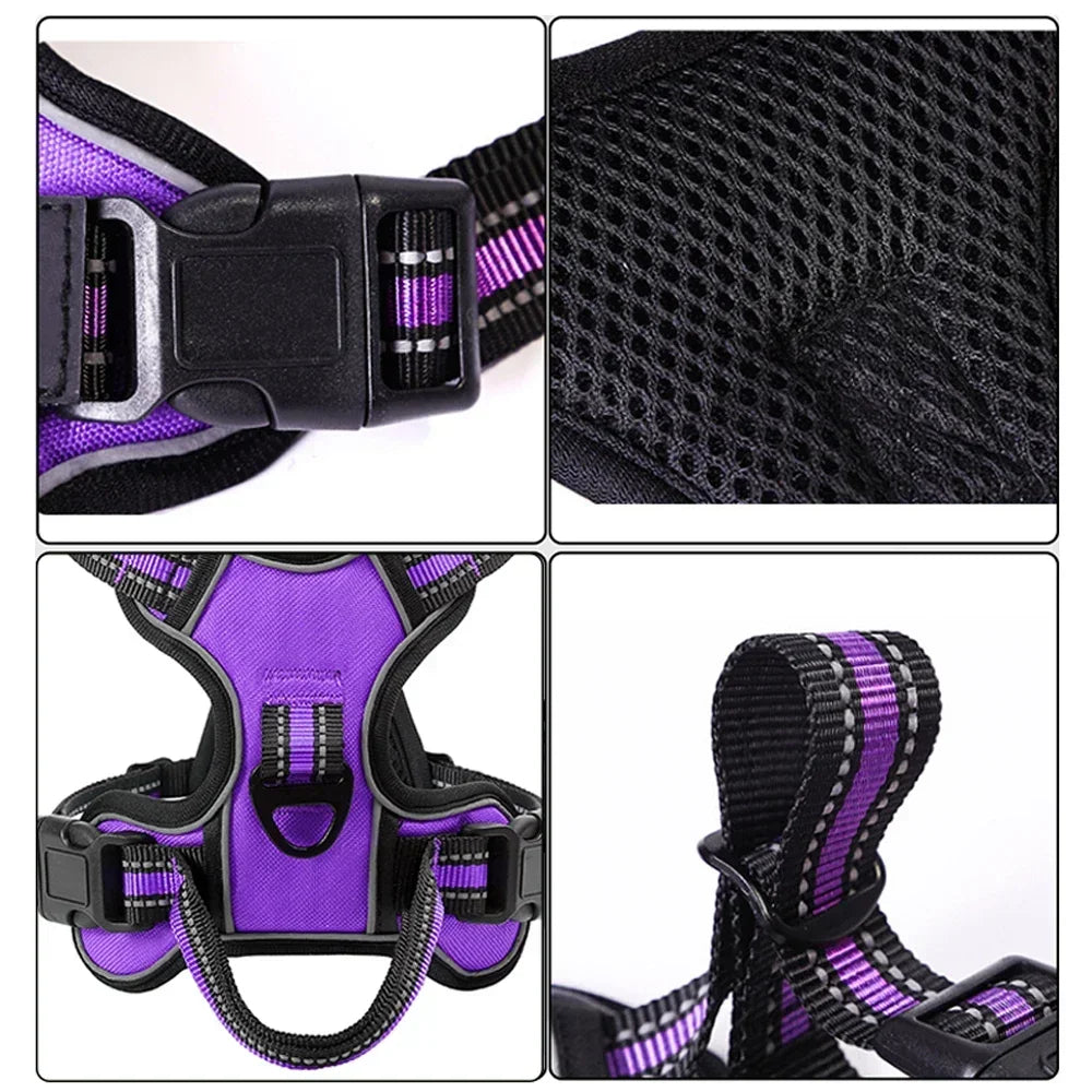 Adjustable Reflective Dog Harness – No-Pull, Breathable Pet Vest for Small to Large Dogs